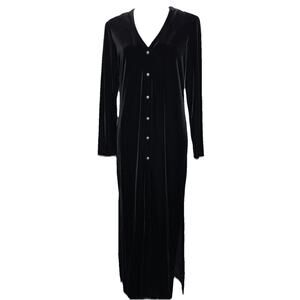 VTG Ronni Nicole Ouida Velvet Dress Size 6 Black Maxi Goth‎ Y2K Boho Witchy 90s